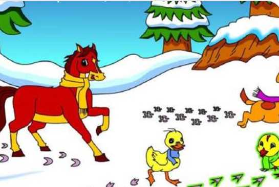 大象在雪地里踩的腳印像什么,動(dòng)物的腳印在雪地里像什么圖片圖3