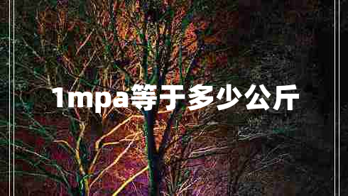 1mpa等于多少公斤 1mpa等于多少公斤