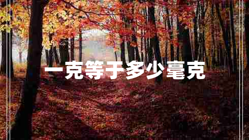 一克等于多少毫克