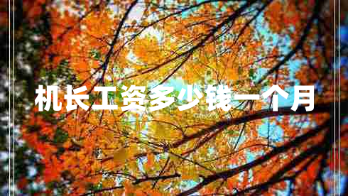 機長(cháng)工資多少錢(qián)一個(gè)月