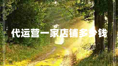 代運營(yíng)一家店鋪多少錢(qián)