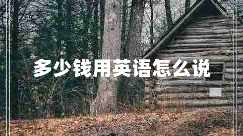 多少錢(qián)用英語(yǔ)怎么說(shuō)