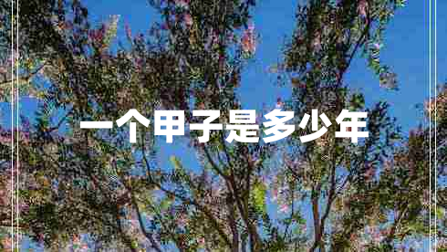 一個(gè)甲子是多少年