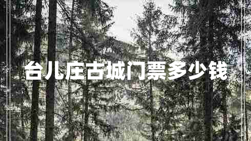 臺兒莊古城門(mén)票多少錢(qián)
