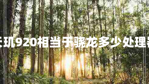 天璣920相當于驍龍多少處理器