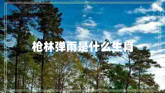 槍林彈雨是什么生肖 槍林彈雨是什么生肖