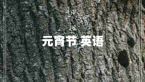 元宵節 英語(yǔ)
