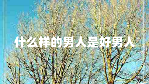 什么樣的男人是好男人