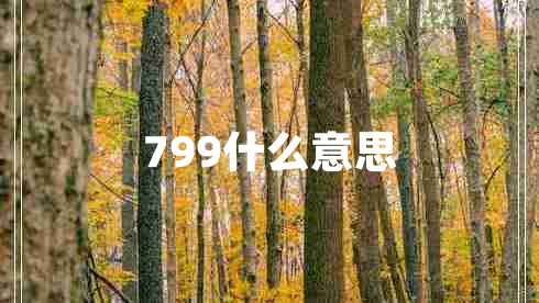 799什么意思 799什么意思