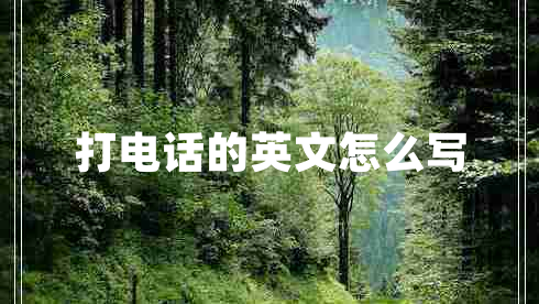 打電話(huà)的英文怎么寫(xiě)