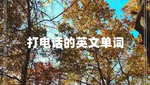 打電話(huà)的英文單詞