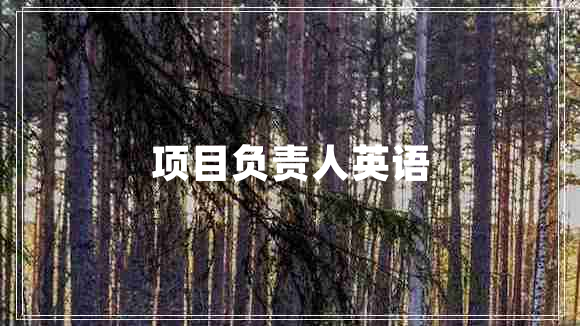 項目負責人英語(yǔ)