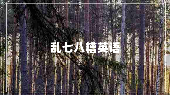 亂七八糟英語(yǔ) 亂七八糟英語(yǔ)