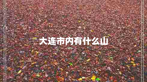 大連市內有什么山 大連市內有什么山