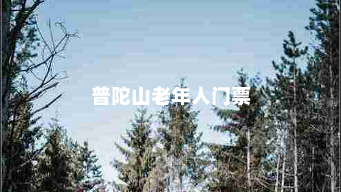 普陀山老年人門(mén)票