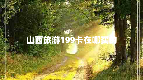 山西旅游199卡在哪買(mǎi)的