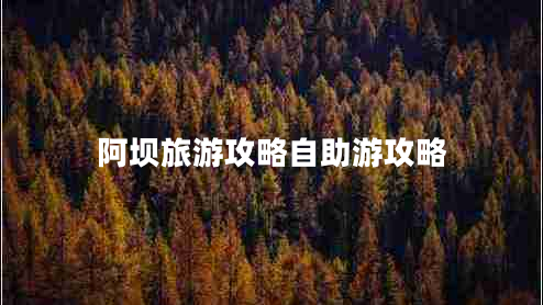 阿壩旅游攻略自助游攻略