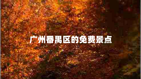 廣州番禺區的免費景點(diǎn)