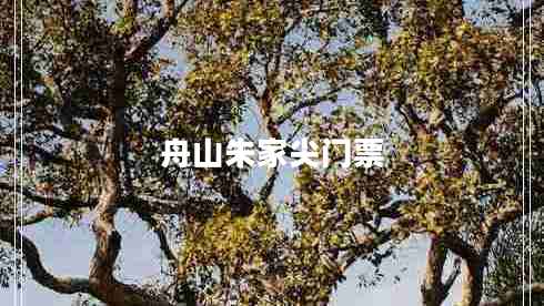 舟山朱家尖門(mén)票 舟山朱家尖門(mén)票