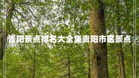 貴陽(yáng)景點(diǎn)排名大全集貴陽(yáng)市區景點(diǎn)