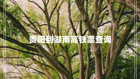 貴陽(yáng)到湖南高鐵票查詢(xún) 貴陽(yáng)到湖南高鐵票查詢(xún)