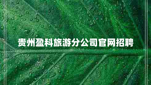 貴州盈科旅游分公司官網(wǎng)招聘