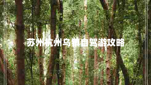 蘇州杭州烏鎮自駕游攻略