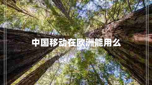 中國移動(dòng)在歐洲能用么 中國移動(dòng)在歐洲能用么