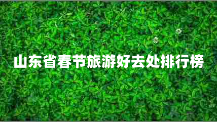 山東省春節旅游好去處排行榜