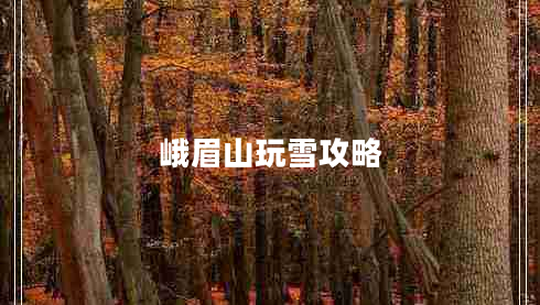 峨眉山玩雪攻略 峨眉山玩雪攻略
