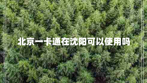 北京一卡通在沈陽(yáng)可以使用嗎