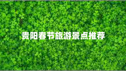 貴陽(yáng)春節旅游景點(diǎn)推薦