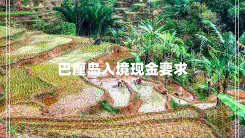 巴厘島入境現金要求