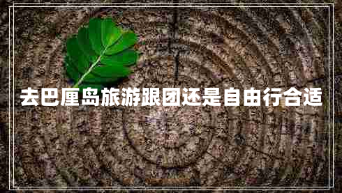 去巴厘島旅游跟團還是自由行合適