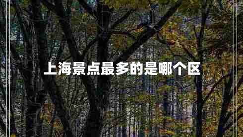 上海景點(diǎn)最多的是哪個(gè)區