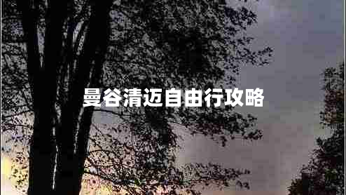 曼谷清邁自由行攻略 曼谷清邁自由行攻略