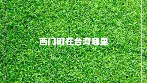 西門(mén)町在臺灣哪里