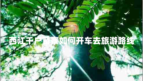 西江千戶(hù)苗寨如何開(kāi)車(chē)去旅游路線(xiàn)