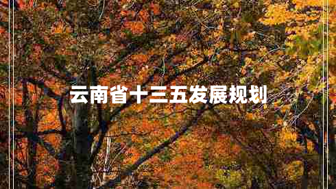 云南省十三五發(fā)展規劃