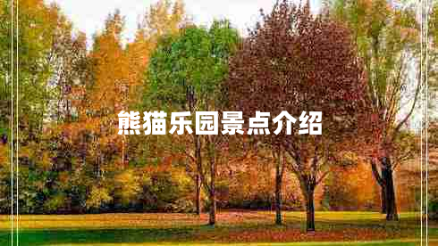 熊貓樂(lè )園景點(diǎn)介紹