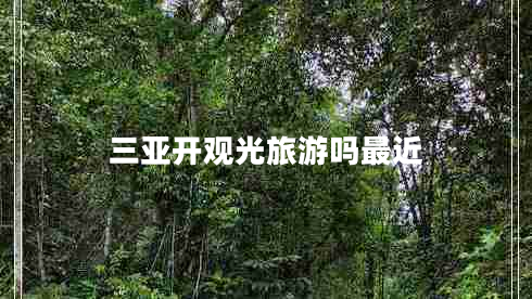 三亞開(kāi)觀(guān)光旅游嗎最近