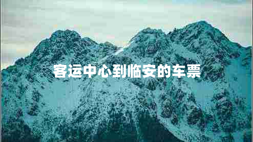 客運中心到臨安的車(chē)票