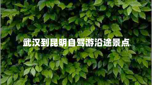 武漢到昆明自駕游沿途景點(diǎn)