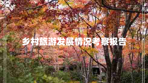 鄉村旅游發(fā)展情況考察報告