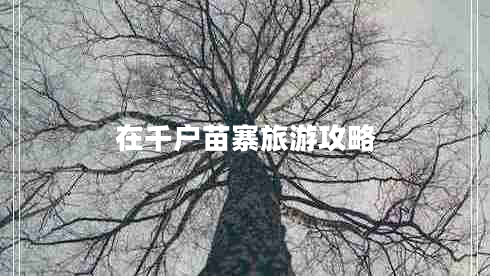 在千戶(hù)苗寨旅游攻略