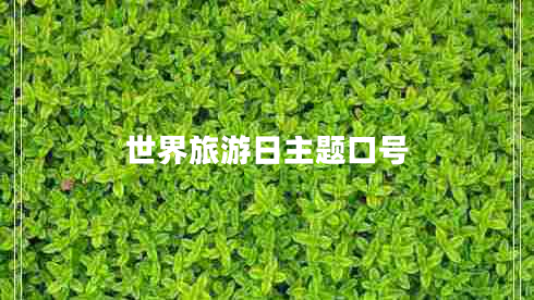 世界旅游日主題口號