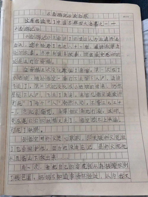 西游記讀后感優(yōu)秀作文開(kāi)頭