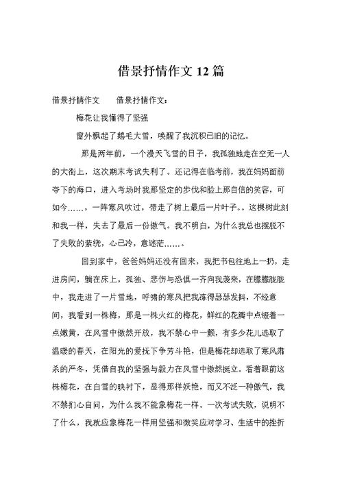 寫(xiě)事作文抒情式開(kāi)頭