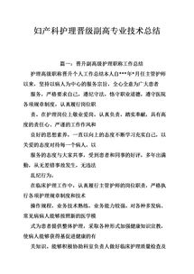 晉升副高級護理職稱(chēng)工作總結(護理副高職稱(chēng)個(gè)人總結)