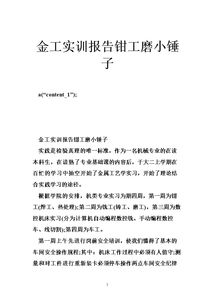 金工實(shí)訓報告范文 (金工實(shí)訓報告)